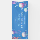 ブルークカラフルジェリーアンダーザシー誕生日 横断幕 (縦)