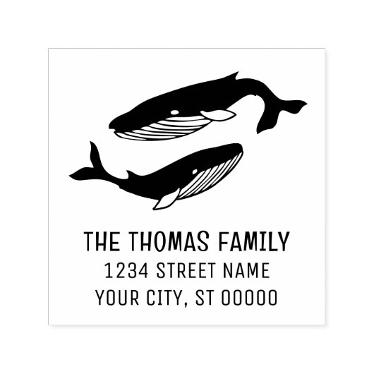 ブルーククジラ名差出人住所 セルフインキングスタンプ (デザイン)