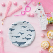 ブルークジラが海 ペーパープレート (パーティー)