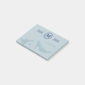 ブルークジラとモノグラム ポストイット (アングル)