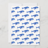 ブルークジラの赤ちゃんシャワーの下の男の子 招待状 (裏面)