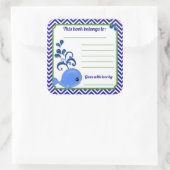 ブルークジラベビーベビーシャワーブックプレートシールSq スクエアシール (バッグ)