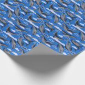 ブルークジラヴィンテージ手描き ラッピングペーパー (角)