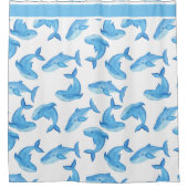 ブルークジラ海シーキュートビーチ シャワーカーテン (正面)