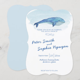 ブルークジラ結婚式招待状 招待状