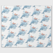 ブルークジラ誕生日 ラッピングペーパー (フラット)