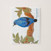 ブルークッコオシュリクオンブランチウォーターカラーバード ジグソーパズル (縦)