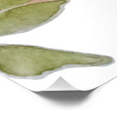 ブルークッコオシュリクオンブランチウォーターカラーバード ポスター (コーナー)