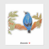 ブルークッコオシュリケ水彩鳥 シール (シート)