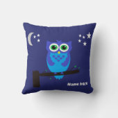 ブルークッションにブルーフクロウ クッション (裏面)