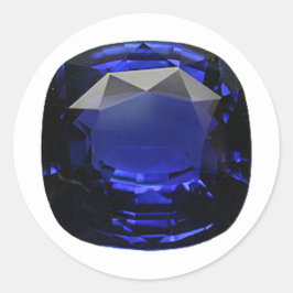 ブルークッションカットサファイア ラウンドシール