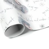 ブルークミッドウィンターベア雪プリンセスパターン ラッピングペーパー (ロールコーナー)