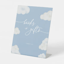 ブルークモダンラウドベビーシャワーおむつラッフルサイン