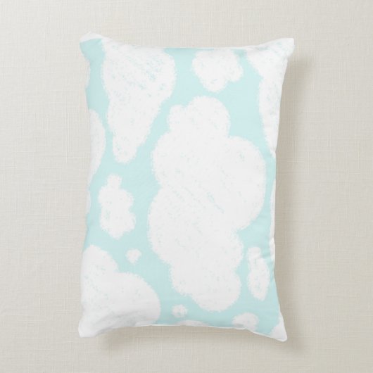 ブルークラウドウォーターカラーベビー子供部屋 アクセントクッション (裏面(縦))