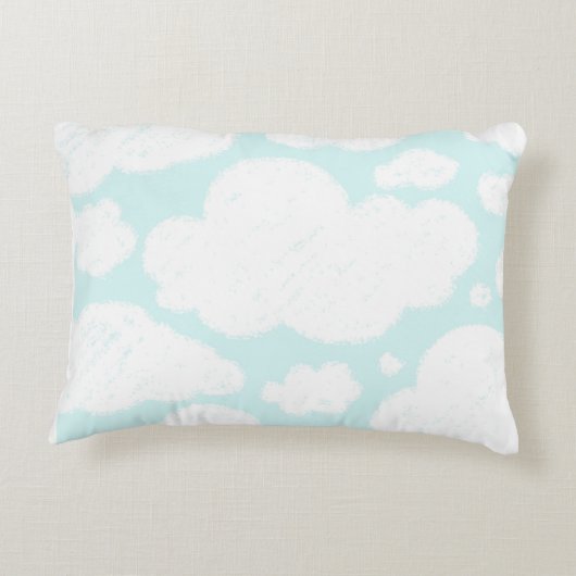 ブルークラウドウォーターカラーベビー子供部屋 アクセントクッション (裏面)