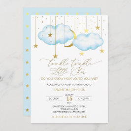 ブルークラウドトゥインクルトゥインクルリトルスター招待状 招待状