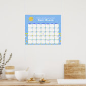 ブルークラウドベビーシャワーは、期日ポスターを推測 ポスター (キッチン)