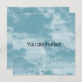ブルークラウドベビーシャワー 招待状 (正面/裏面)