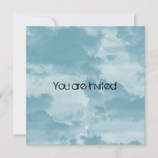 ブルークラウドベビーシャワー 招待状 (正面)