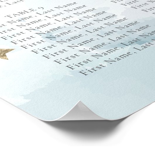 ブルークラウド9ベビーシャワー歓迎シーティングチャート ポスター (角)