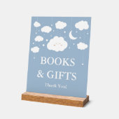 ブルークラウド9赤ちゃんシャワー本とギフト アクリルサイン (傾斜)