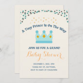 ブルークラウンイエロージュエリーティニープリンス招待状 招待状 (正面/裏面)