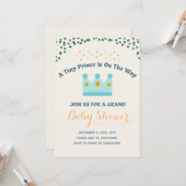 ブルークラウンイエロージュエリーティニープリンス招待状 招待状