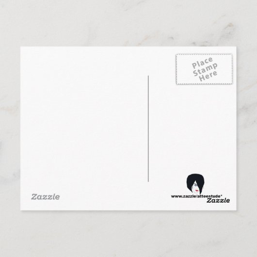 ブルークラウンフィリグリーハートポストカード ポストカード (裏面)