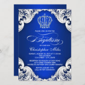 ブルークラウンボーイ王室のバプテスマ 招待状 (正面/裏面)