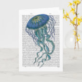 ブルークラゲ カード (黄色い花)