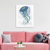 ブルークラゲ キャンバスプリント (インサイチュ (リビング))