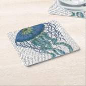ブルークラゲ スクエアペーパーコースター (アングル)