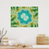 ブルークラゲ(プリント) ポスター (キッチン)