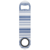 ブルークラシックの可変ストライプジオメトリパターン スピード栓抜き (裏面)