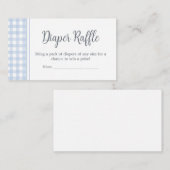 ブルークラシックジンガム赤ちゃんシャワーおむつラッフル エンクロージャーカード (正面/裏面)