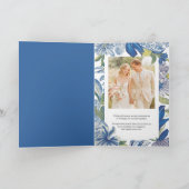 ブルークラシックフローラ結婚の折り畳み招待状 招待状 (内部)