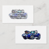 ブルークラシックマッスルカー |背景色の選択 名刺 (正面/裏面)