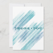 ブルークラシックレトロ車のヴィンテージ水色 サンキューカード (裏面)