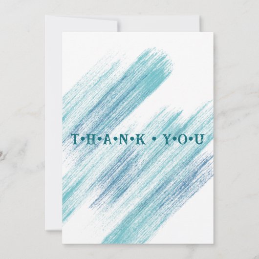 ブルークラシックレトロ車のヴィンテージ水色 サンキューカード (裏面)