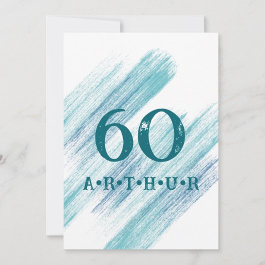 ブルークラシックレトロ車のヴィンテージ水色 招待状 (裏面)