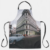 ブルークラシックヴィンテージカー街並み エプロン (正面)