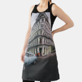 ブルークラシックヴィンテージカー街並み エプロン (インサイチュ)