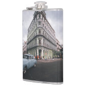 ブルークラシックヴィンテージカー街並み フラスク (左)