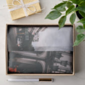 ブルークラシックヴィンテージカー街並み 薄葉紙 (ギフト)