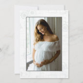 ブルークラシックヴィンテージ車のベビーシャワーを作る際の 招待状 (裏面)