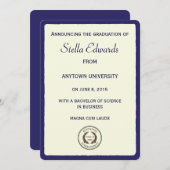 ブルークラシック卒業発表ラウンドコーナー 案内状 (正面/裏面)