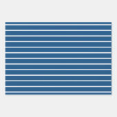 ブルークラシック水玉模様ホワストライプイト ラッピングペーパーシート (正面2)