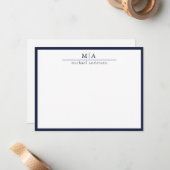 ブルークラシック縁どモノグラム対応 ノートカード (正面/裏面インサイチュ)