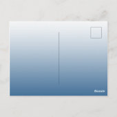 ブルークラシック花模様ブライダルシャワー招待 ポストカード (裏面)