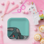 ブルークラシック誕生日 ペーパープレート (パーティー)